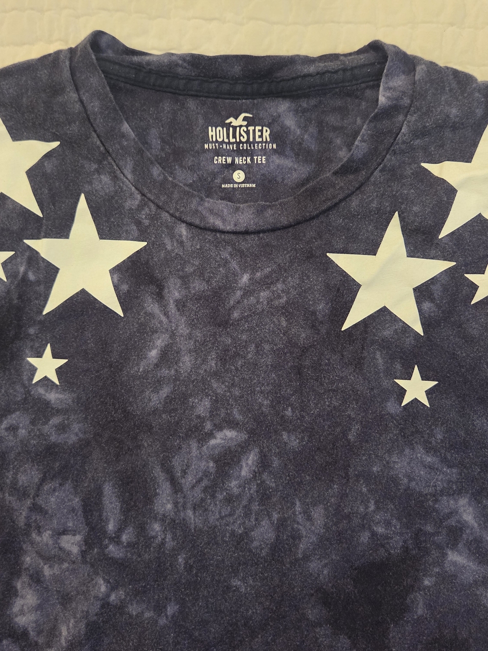 Hollister Kids Navy Star Print Crew Neck Tee